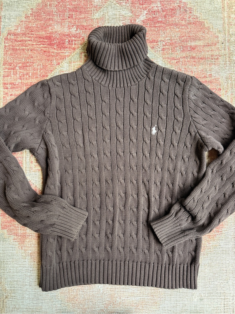 Polo by Ralph Lauren fall chocolate brown  Cable-Knit Turtleneck Sweater